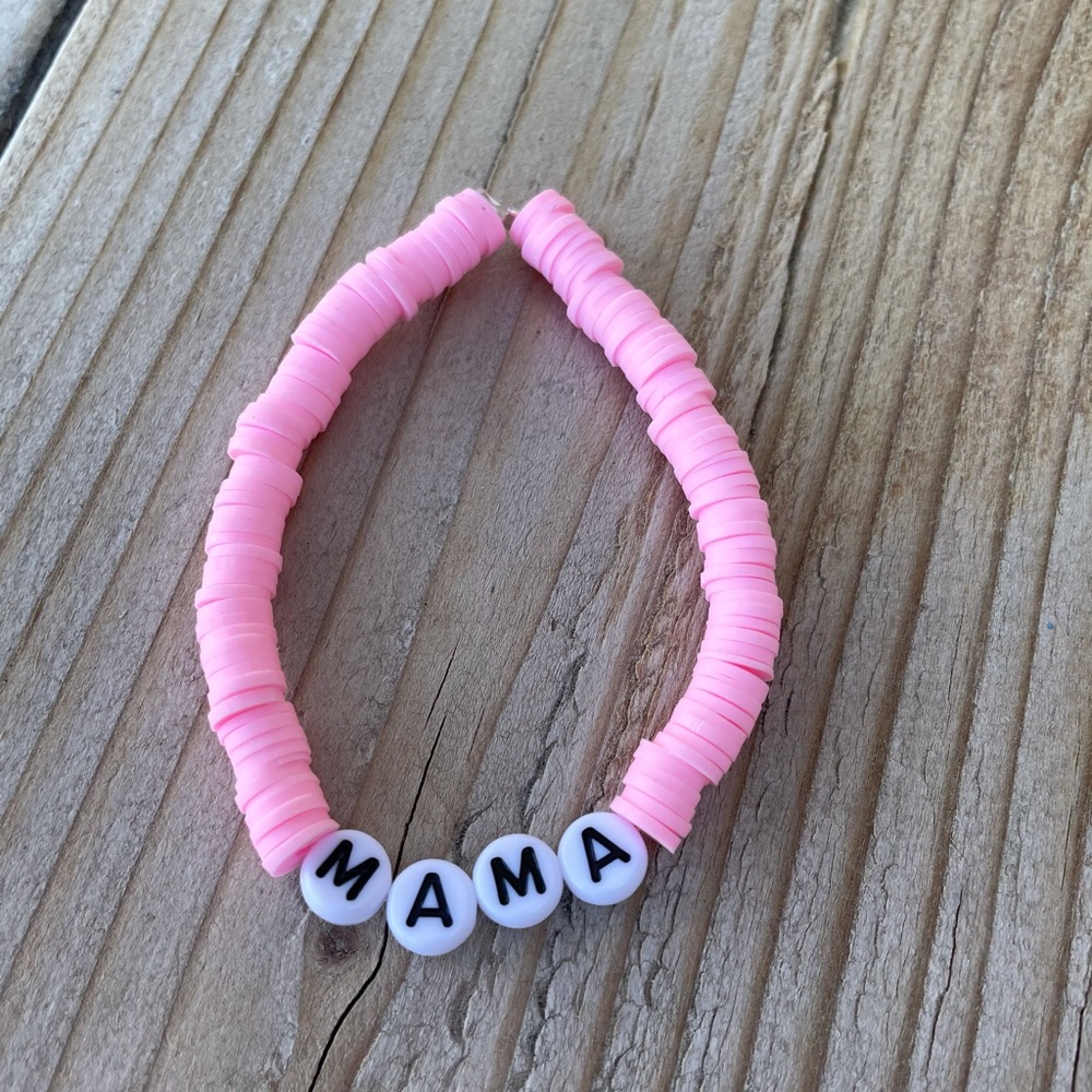 Pink mama bracelet heishi bead